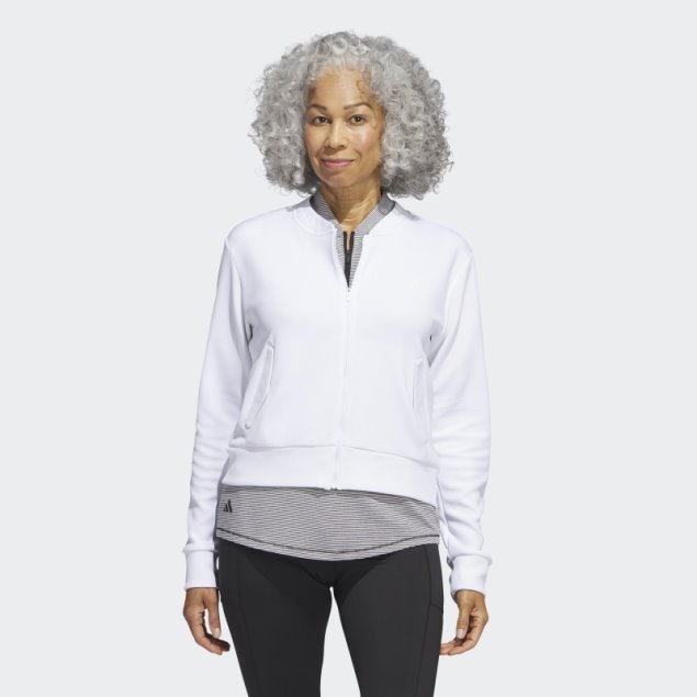 Chamarra Bomber De Golf De Punto Adidas Blanca