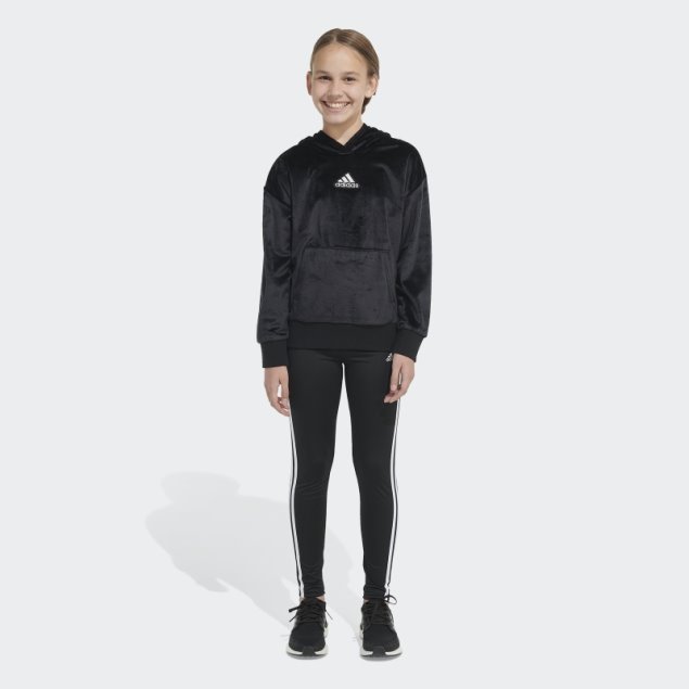 Adidas Sudadera Con Capucha Negra Acogedora De Lana