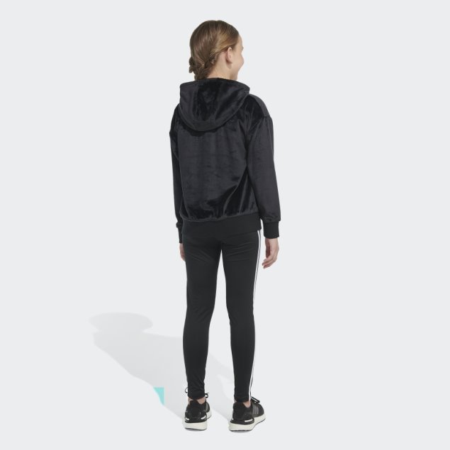 Adidas Sudadera Con Capucha Negra Acogedora De Lana