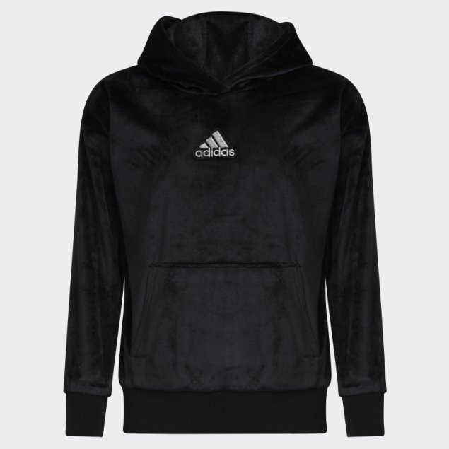 Adidas Sudadera Con Capucha Negra Acogedora De Lana