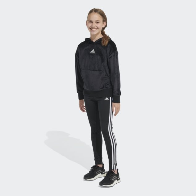 Adidas Sudadera Con Capucha Negra Acogedora De Lana