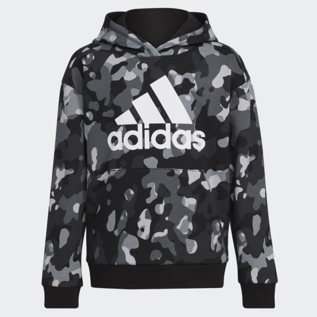 Sudadera Con Capucha Y Estampado De Camuflaje Negro Adidas