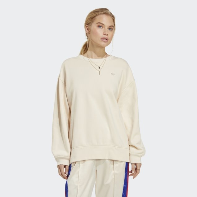 Sudadera Oversize Premium Essentials Adidas Blanca