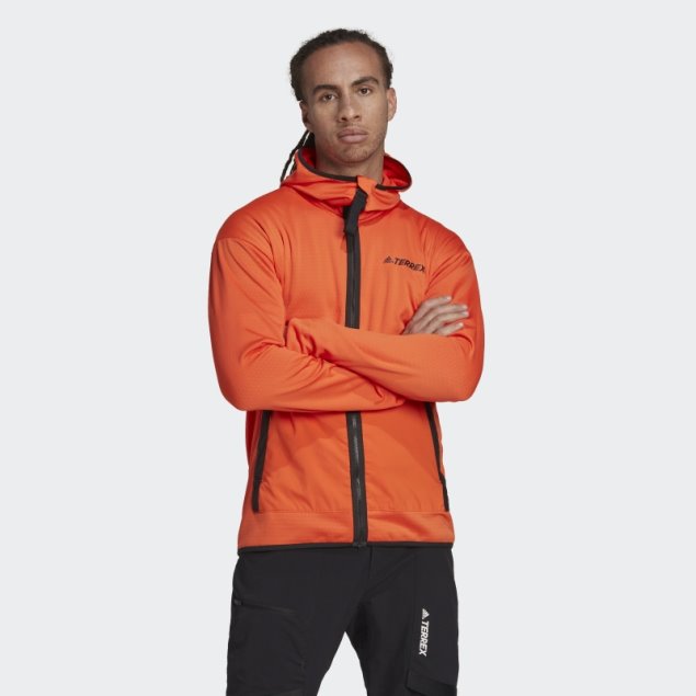 Adidas Terrex Tech Flooce Light Chaqueta De Senderismo Con Capucha Naranja