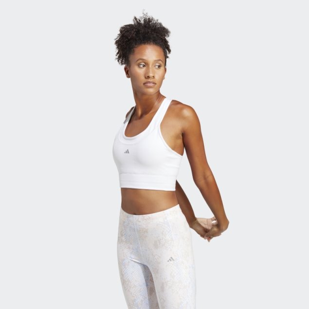 Sujetador Deportivo Con Bolsillo De Sujeción Media Adidas Blanco