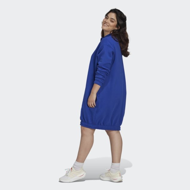 Adidas Suéter Con Media Cremallera Vestido (talla Grande) Azul