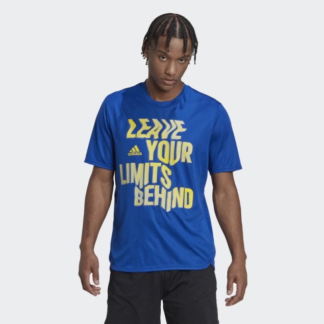 Camiseta De Entrenamiento Con Eslogan Aeroready Hiit Azul Real Diseñada Para El Movimiento Adidas