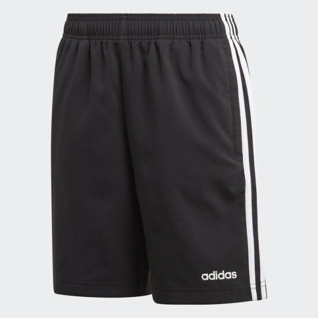 Pantalones Cortos Tejidos Con 3 Rayas Esenciales Negros Adidas