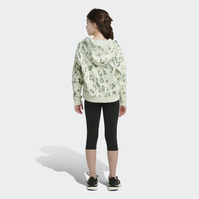 Sudadera Con Capucha De Polar Con Estampado Completo (talla Grande) Verde Adidas