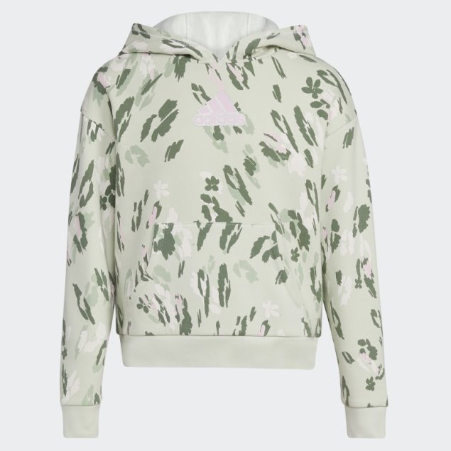 Sudadera Con Capucha De Polar Con Estampado Completo (talla Grande) Verde Adidas