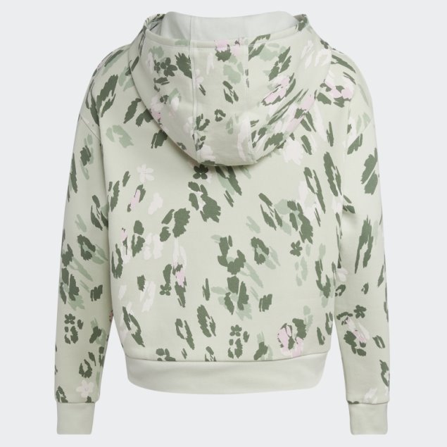 Sudadera Con Capucha De Polar Con Estampado Completo (talla Grande) Verde Adidas