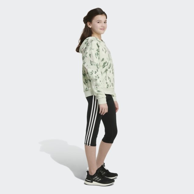 Sudadera Con Capucha De Polar Con Estampado Completo (talla Grande) Verde Adidas