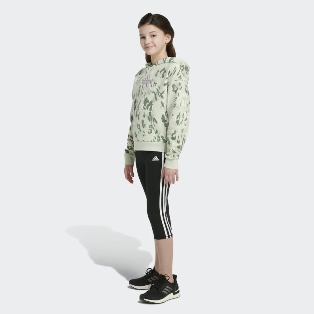 Sudadera Con Capucha De Polar Con Estampado Completo (talla Grande) Verde Adidas