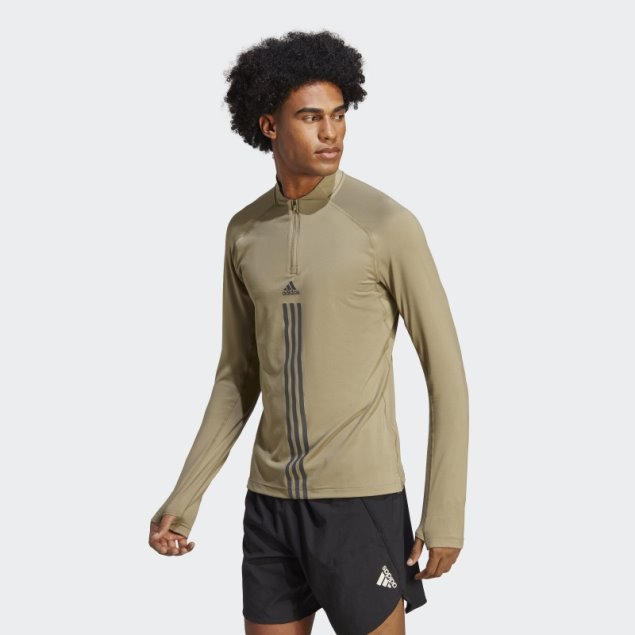 Adidas Orbit Top Verde De Manga Larga Con Cremallera 1/4 Alphastrength