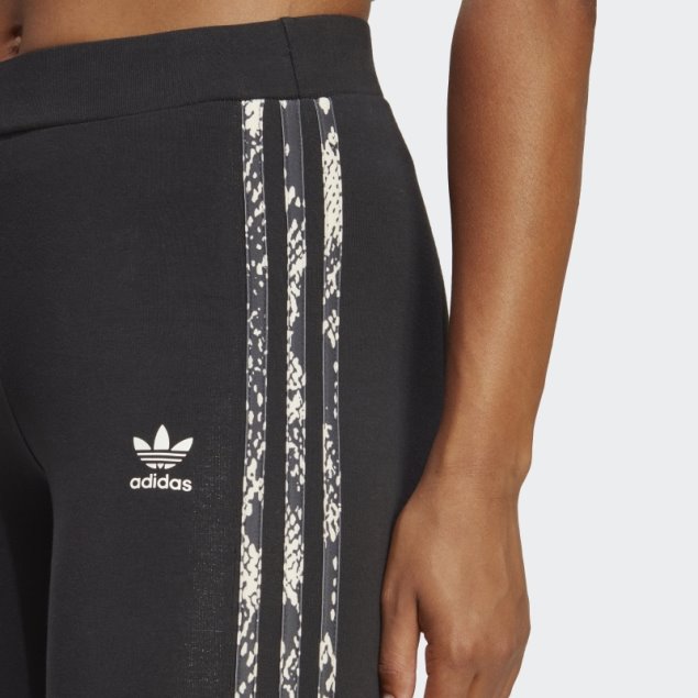 Leggings Negros Con Estampado De 3 Rayas Adidas