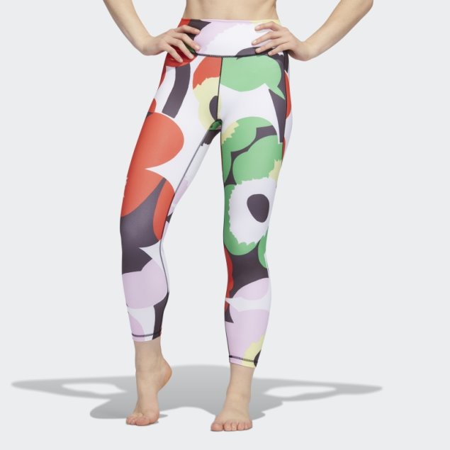 Adidas X Marimekko Yoga Tights Blaze Orange