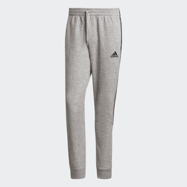 Pantalón Gris Medio Con 3 Rayas Y Puños Cónicos Essentials Adidas Adidas