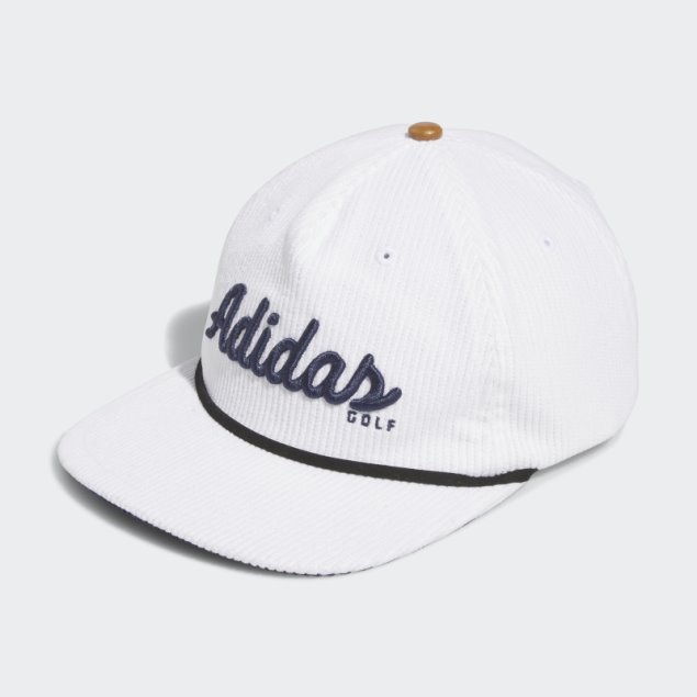 Gorro De Cuerda De Cinco Paneles De Cuero De Pana Adidas Blanco