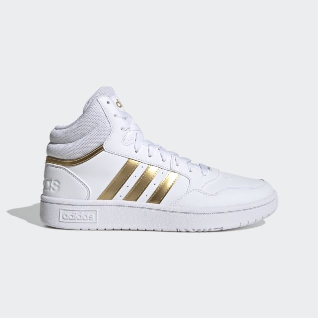 Zapatillas De Baloncesto Clásicas Adidas Hoops 3.0 Mid Lifestyle Blancas