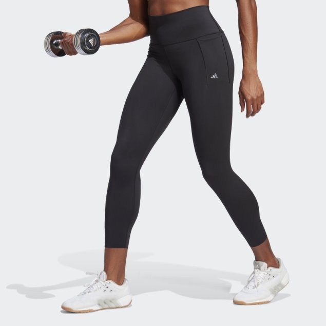 Leggings Negros De Entrenamiento Optime Luxe 7/8 Adidas Caliente