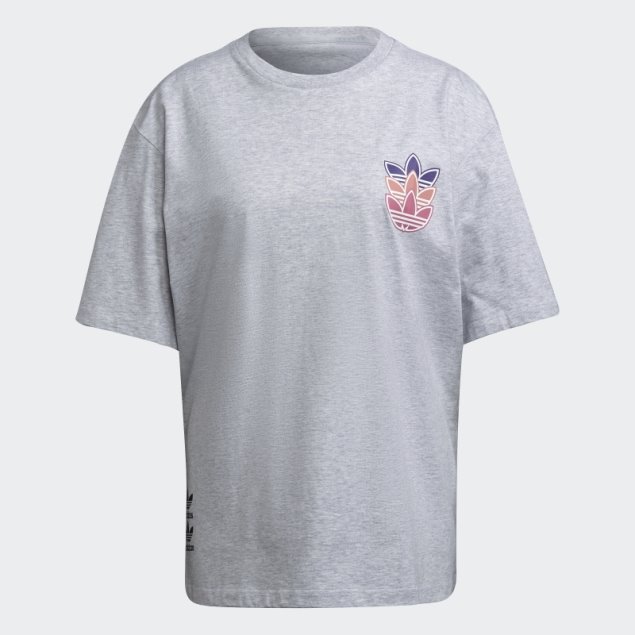 Camiseta Adidas Logo Play Gris Claro Jaspeado