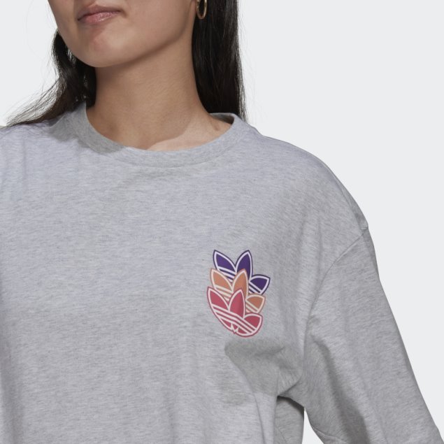 Camiseta Adidas Logo Play Gris Claro Jaspeado