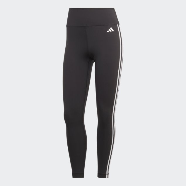 Negro Adidas Train Essentials 3 Rayas Cintura Alta 7/8 Leggings Moda