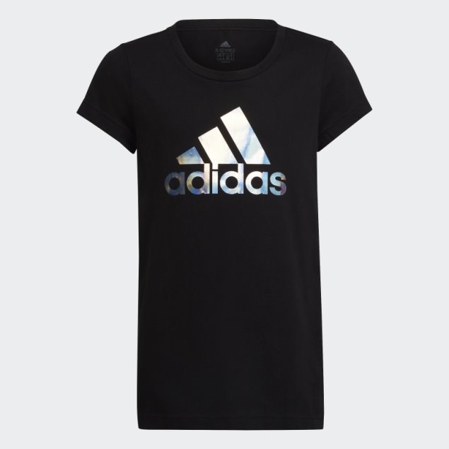 Camiseta Negra Con Estampado Metalizado Adidas Dance