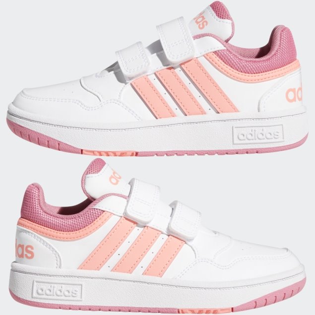 Adidas Hoops Lifestyle Zapatillas De Baloncesto Con Velcro Blanco