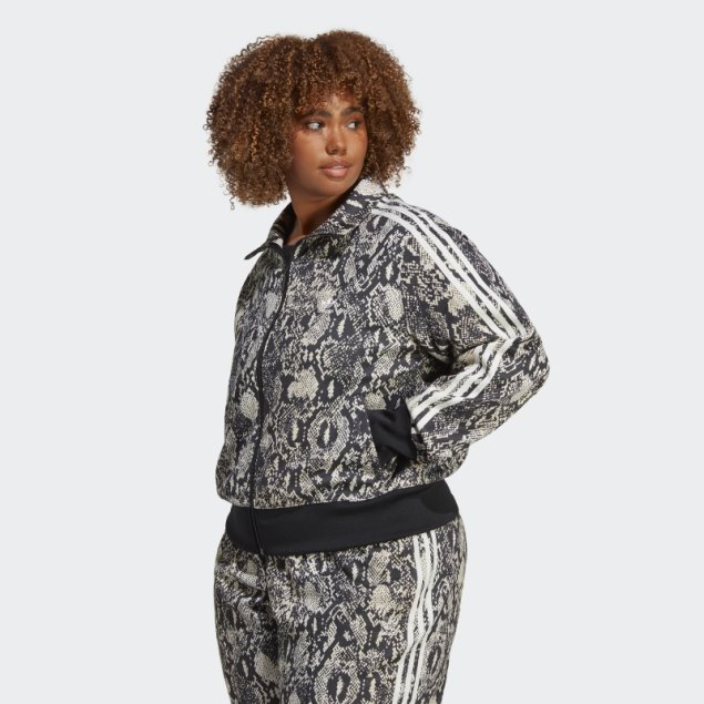 Chaqueta De Chándal Con Estampado Integral De Pitón (tallas Grandes) Negro Adidas