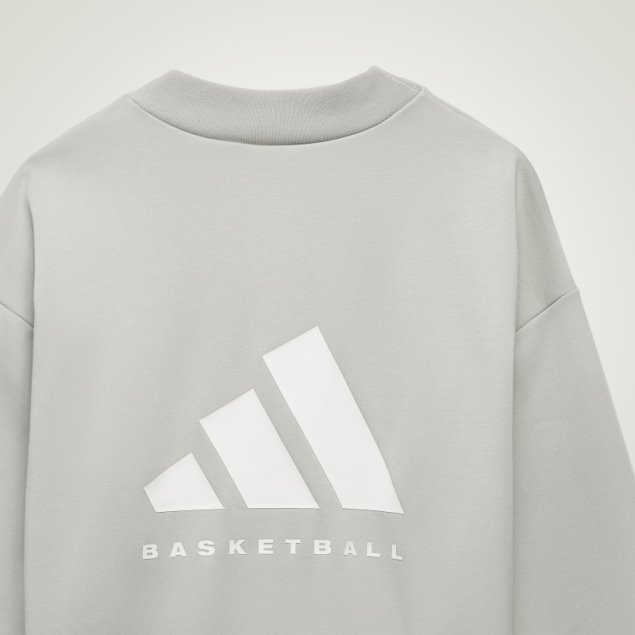 Sudadera Adidas Basketball Crew Gris Metal