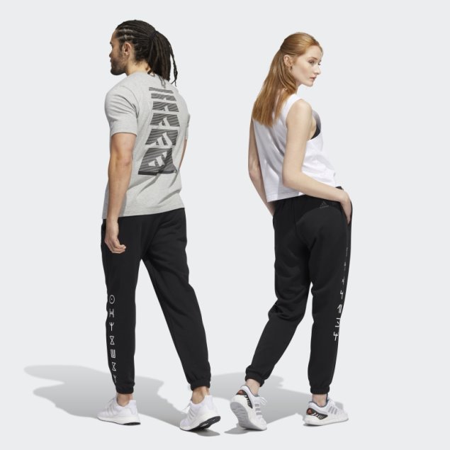 Joggers Con Gráfico De Pantera Negra De Marvel En Negro De Adidas