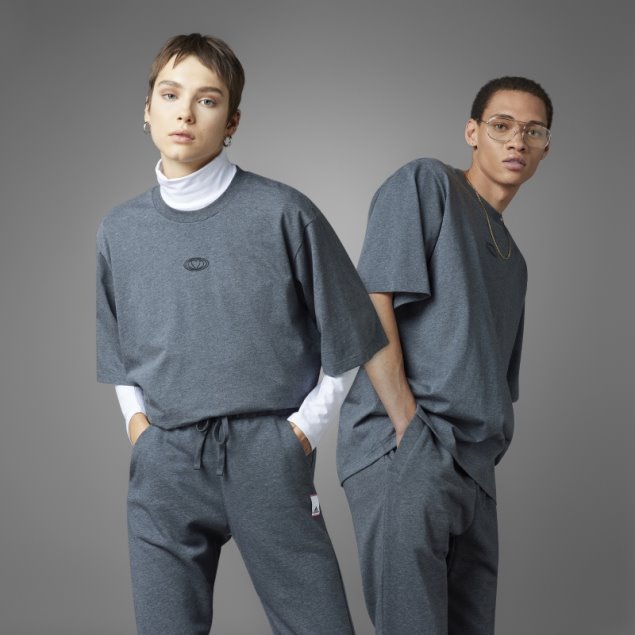 Camiseta Del Día De San Valentín Gris Oscuro Jaspeado Adidas