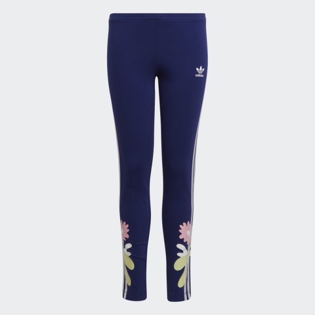 Leggins Con Estampado De Flores Añil Adidas