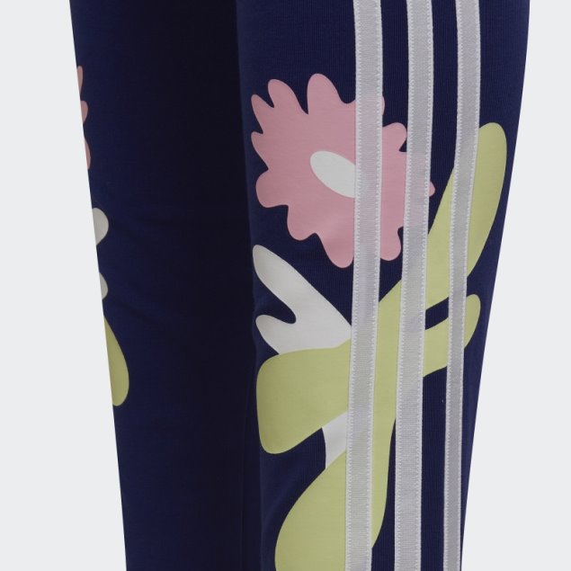 Leggins Con Estampado De Flores Añil Adidas