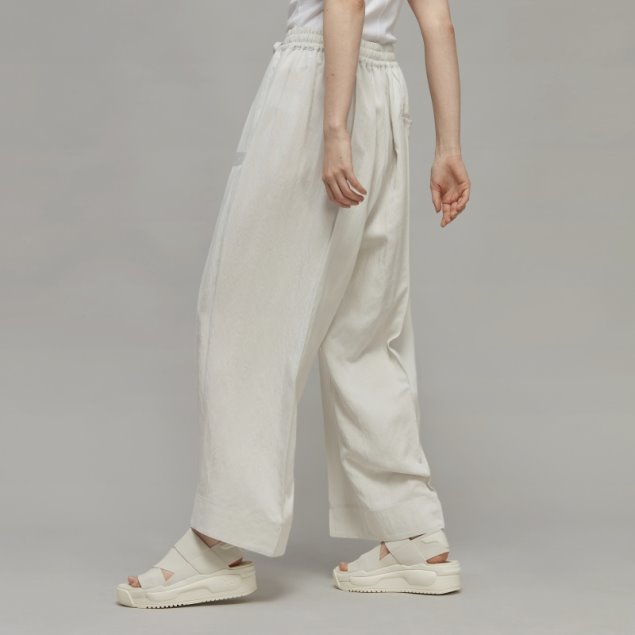 Adidas Y-3 Pantalones Anchos De Sarga Arrugada