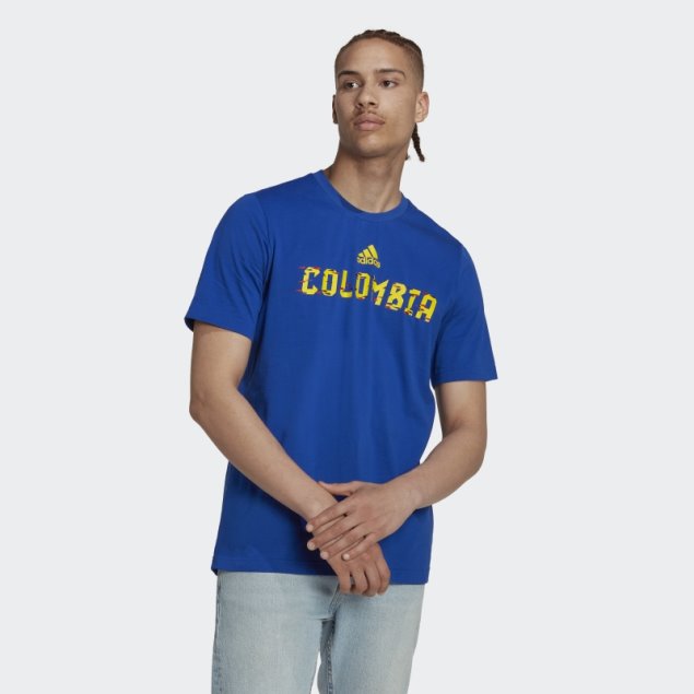 Camiseta Colombia Copa Del Mundo Fifa 2022 Adidas Azul Real