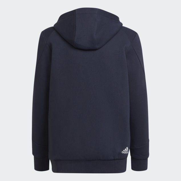 Adidas Sudadera Con Capucha De 3 Rayas En Azul Marino Con íconos Del Futuro