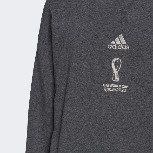 Adidas Sudadera Gris Oscuro Jaspeado Con Emblema Oficial De La Copa Mundial De La Fifa 2022