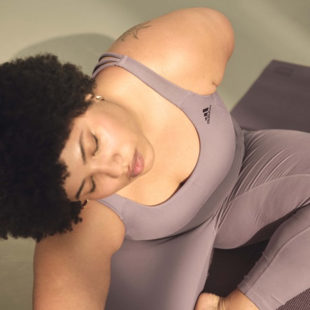 Sujetador Morado Coreflow De Sujeción Media (talla Grande) Adidas