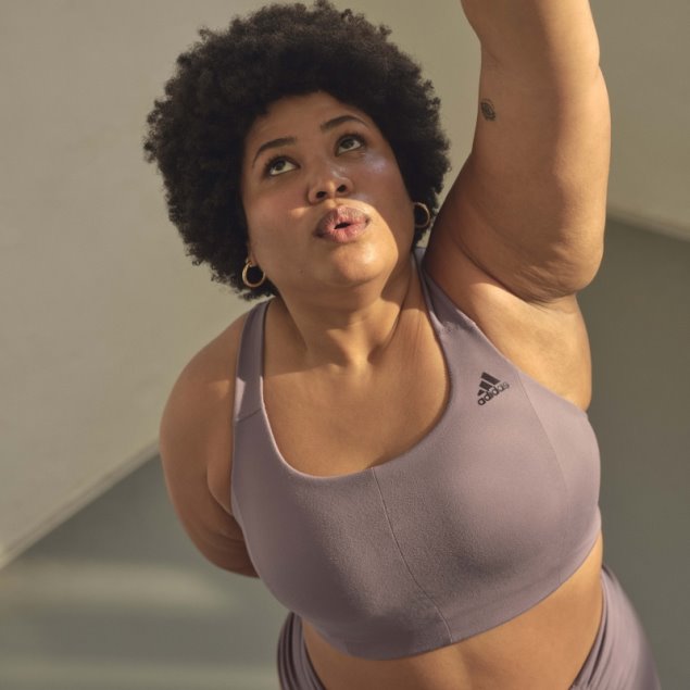 Sujetador Morado Coreflow De Sujeción Media (talla Grande) Adidas