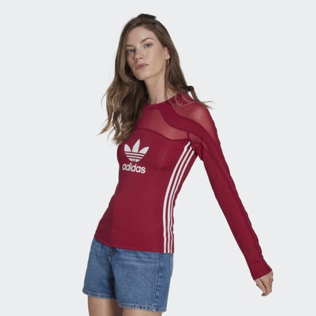 Top Adicolor Trefoil Malla Adidas Burdeos