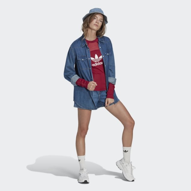 Top Adicolor Trefoil Malla Adidas Burdeos