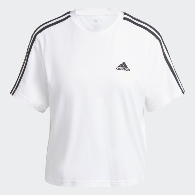 Top Corto Adidas Essentials 3-stripes Single Jersey Negro