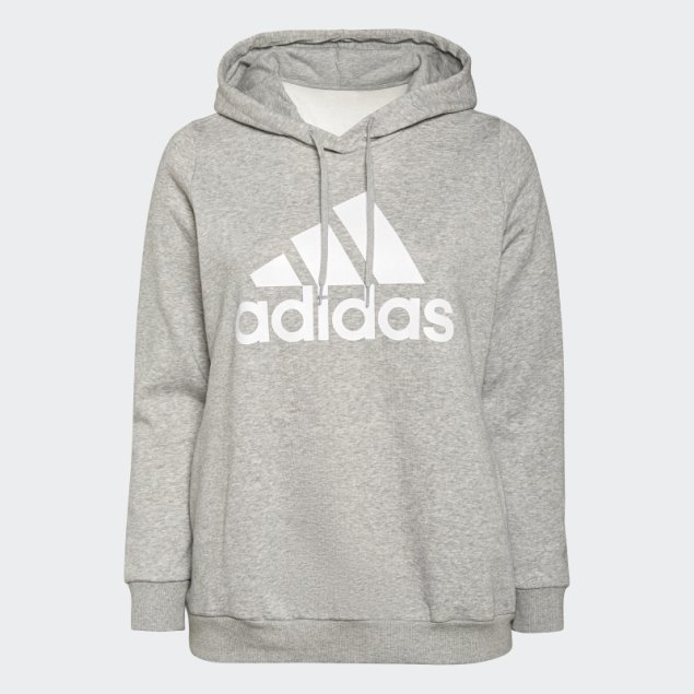 Sudadera Con Capucha De Forro Polar Con Logo Esencial (talla Grande) Adidas Gris Medio