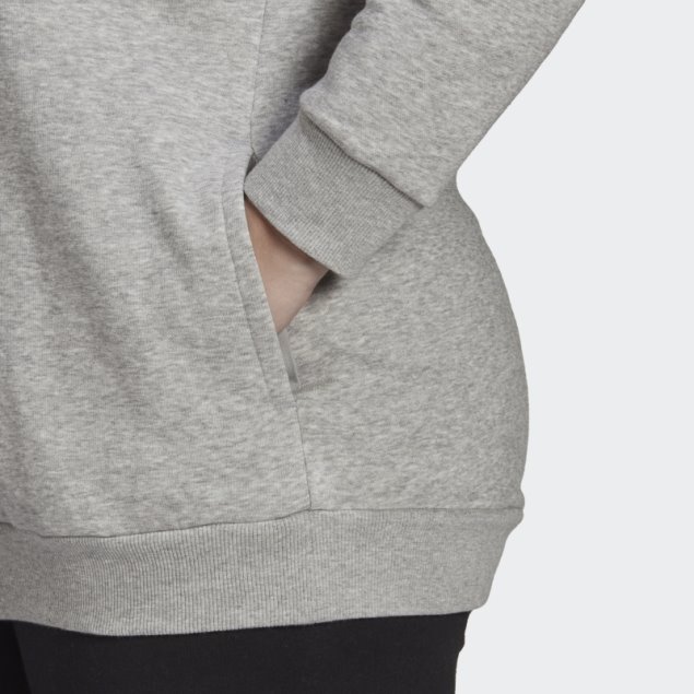 Sudadera Con Capucha De Forro Polar Con Logo Esencial (talla Grande) Adidas Gris Medio