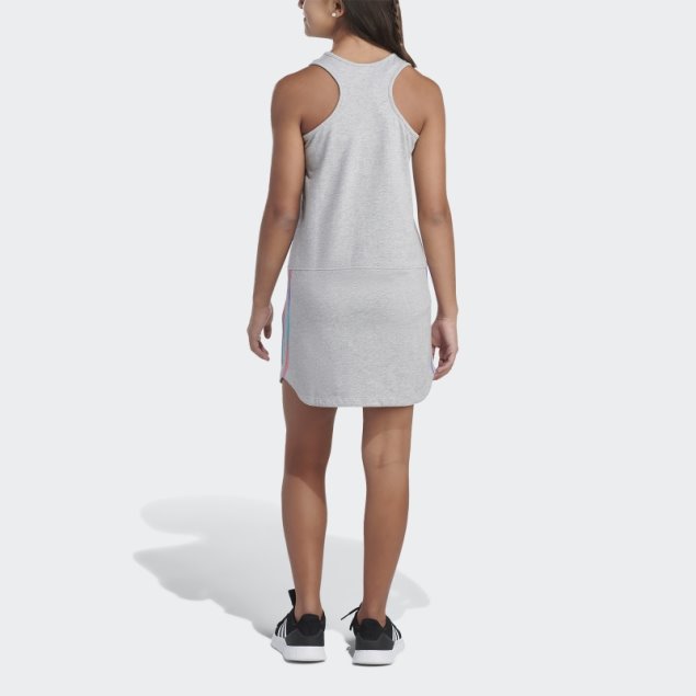 Vestido Sin Mangas Con Dobladillo Redondeado Adidas Gris Medio