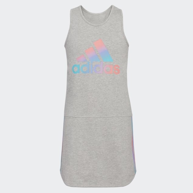 Vestido Sin Mangas Con Dobladillo Redondeado Adidas Gris Medio