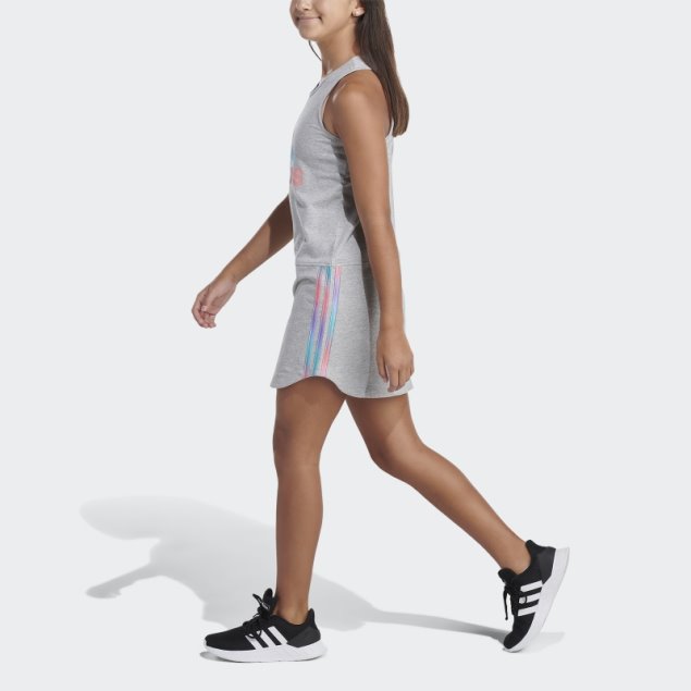 Vestido Sin Mangas Con Dobladillo Redondeado Adidas Gris Medio