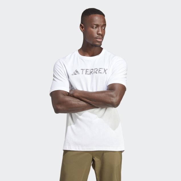 Camiseta Blanca Con Logo Adidas Terrex Classic